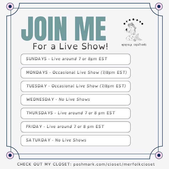 LIVE SHOW SCHEDULE: Join Me For One Of My Upcoming Live Streams - Picture 1 of 1